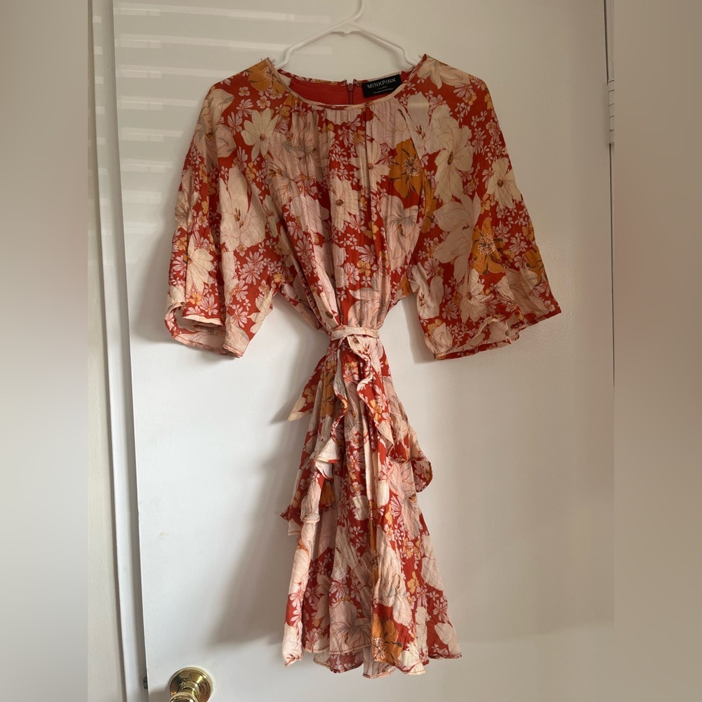 MINKPINK Floral Tie-Waist Dress